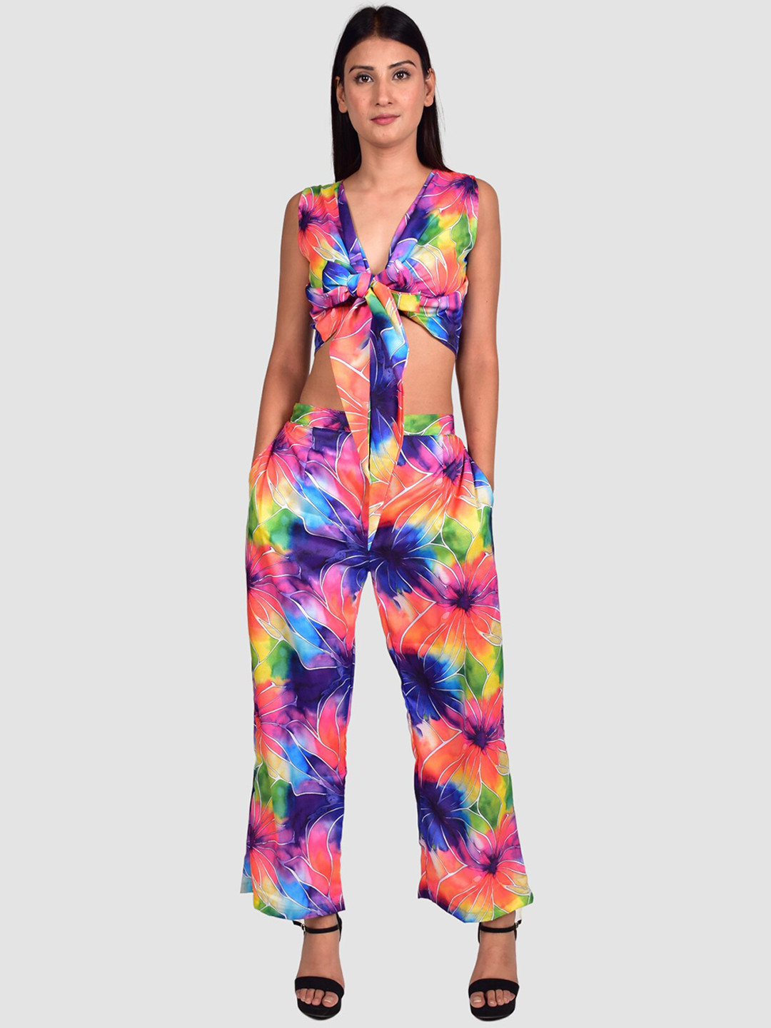 

Rajoria Instyle Women Digital Printed Top With Trouser Swimwear, Blue