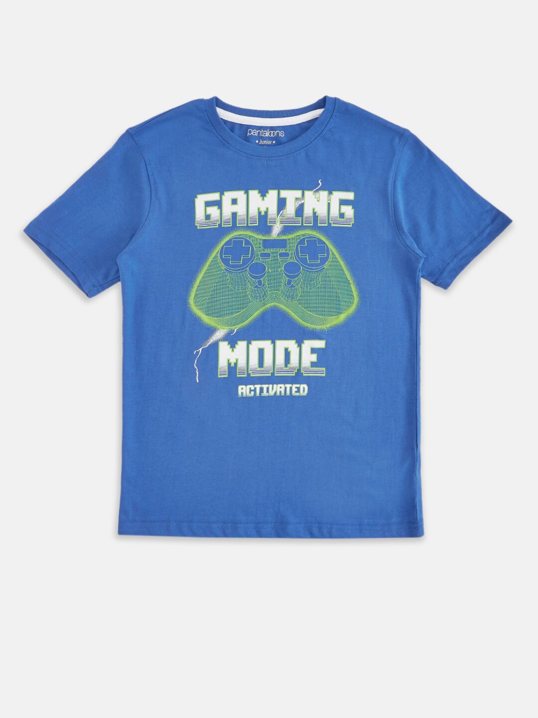 

Pantaloons Junior Boys Blue Cotton Printed T-shirt