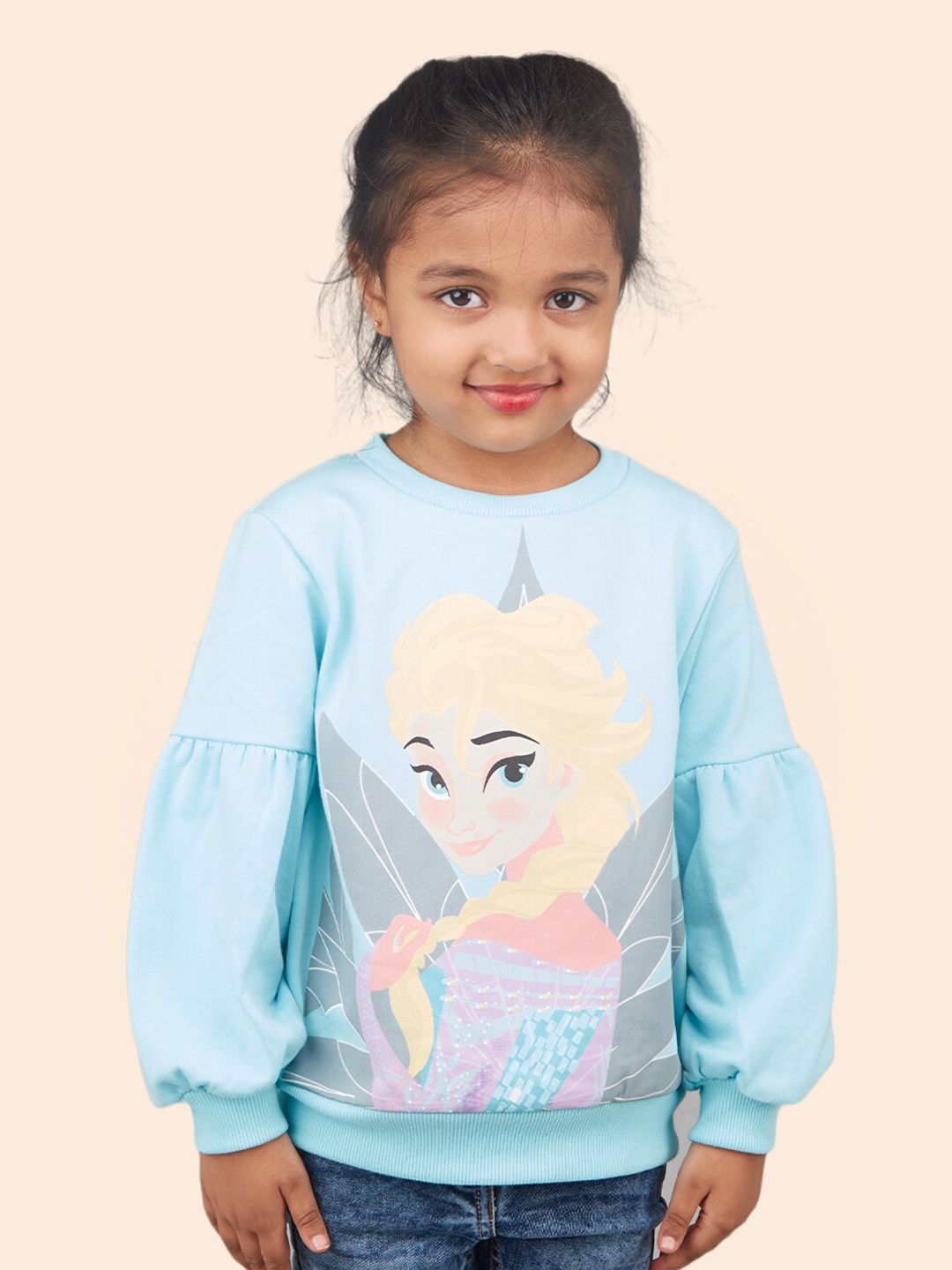 

Zalio Girls Printed Sweatshirt, Turquoise blue