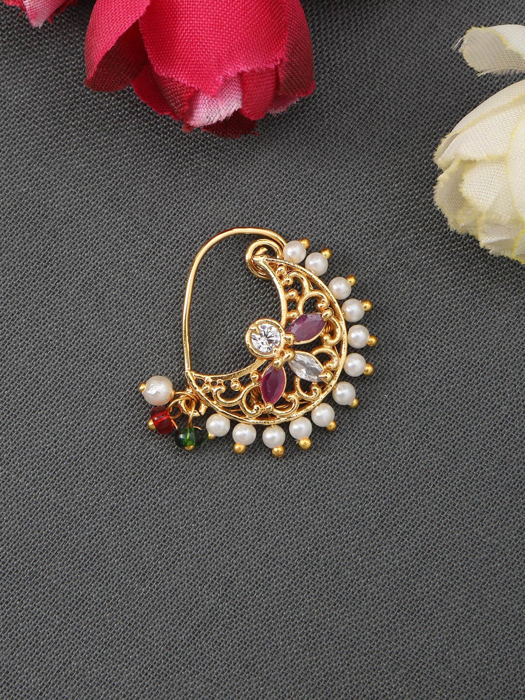 

AccessHer Gold-Plated CZ-Studded Nosepin
