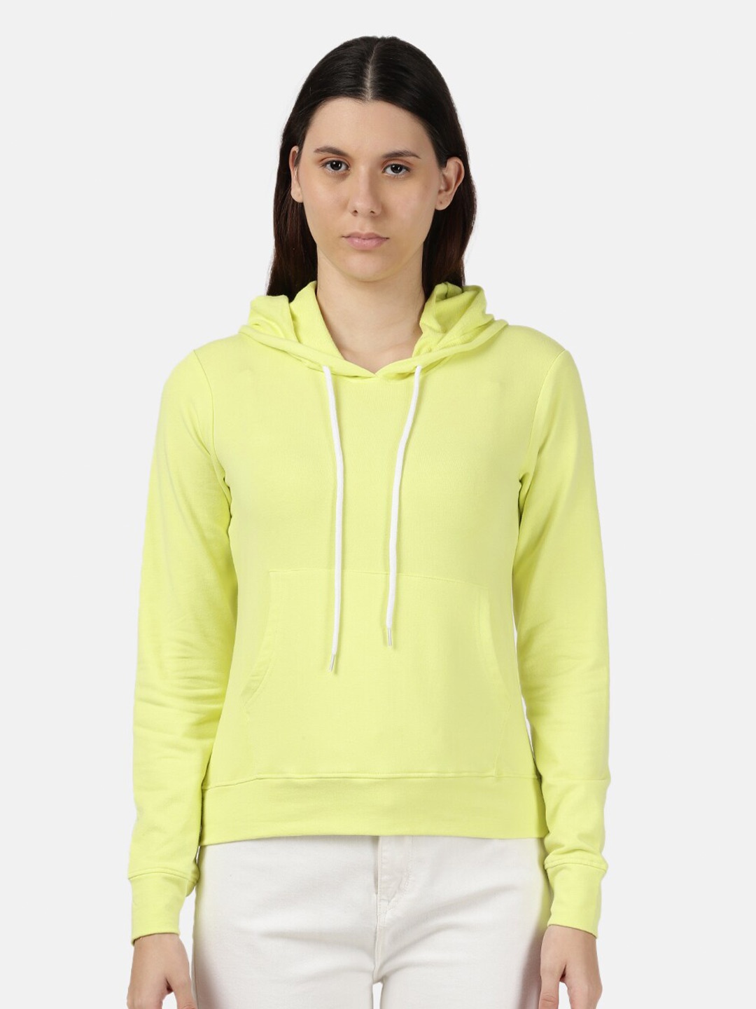 

BEVERLY BLUES Women Hooded Pure Cotton Sweatshirt, Yellow