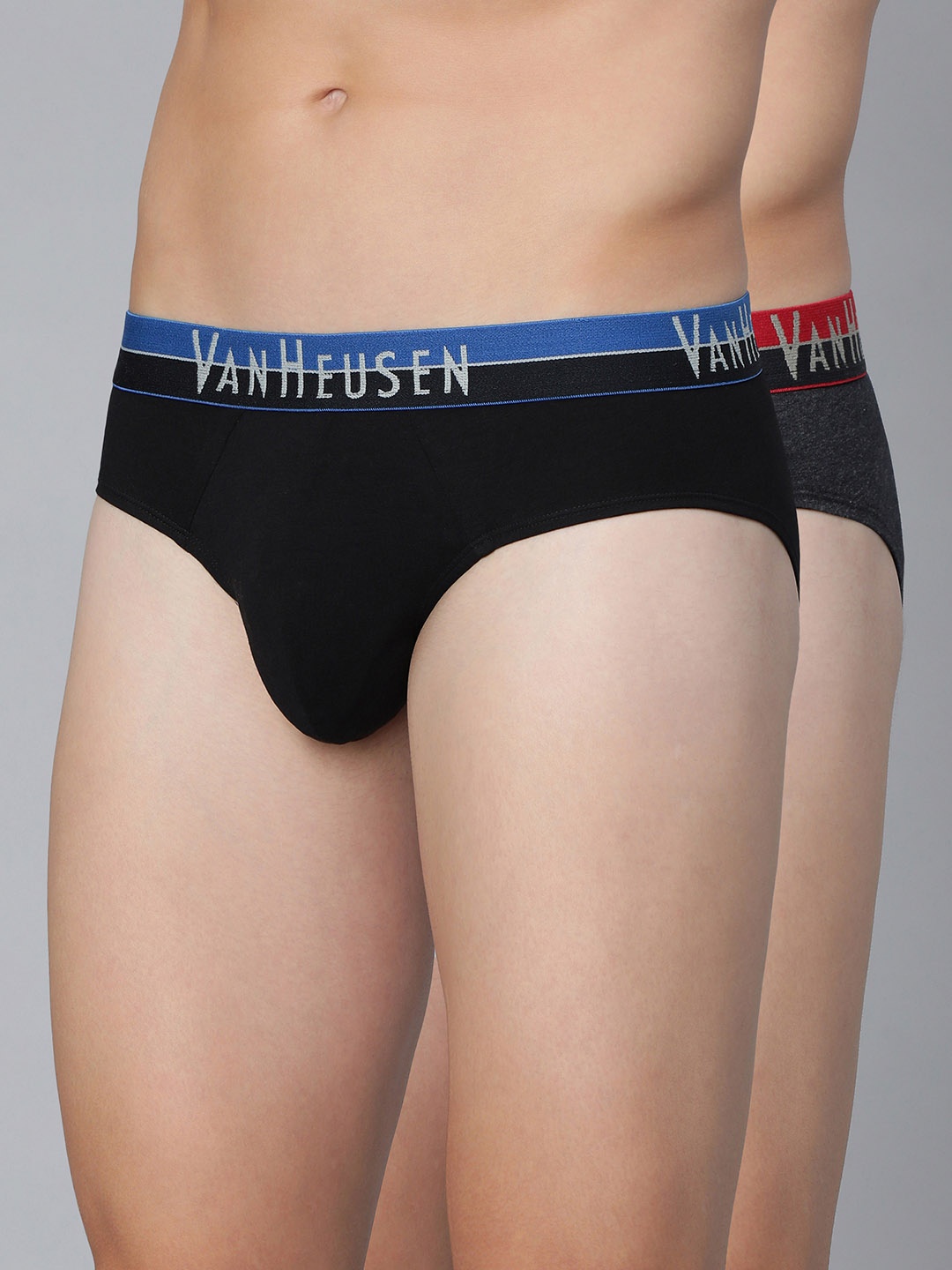 

Van Heusen Men Multicolour Pack of 2 Solid Antibacterial Colour Fresh Briefs, Charcoal