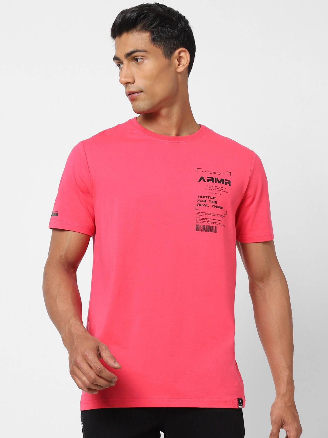 

Street Armor by Pantaloons Men Pink Cotton Typography Printed T-shirt