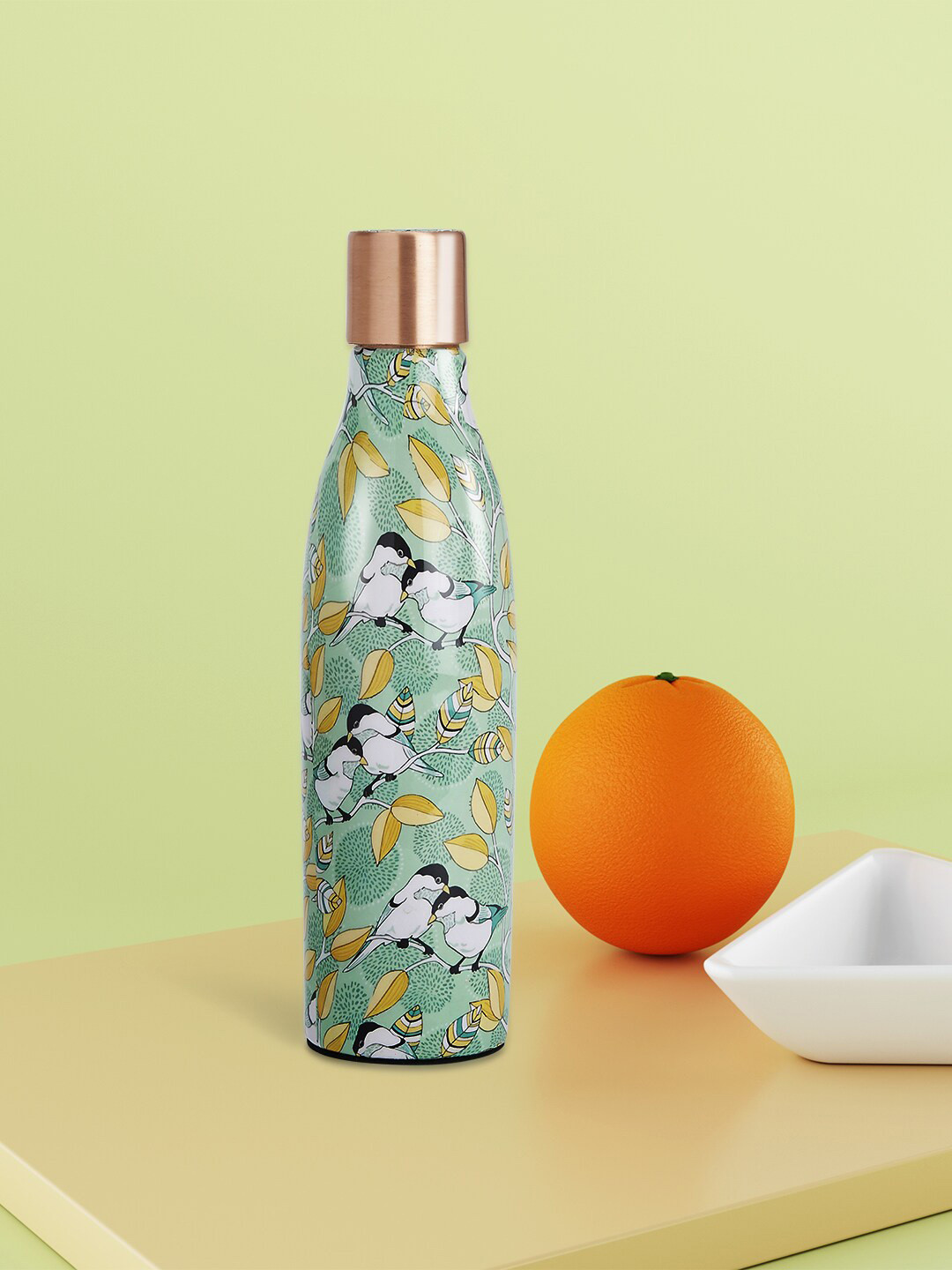 

Living scapes by Pantaloons Blue Printed Copper Water Bottle, Green