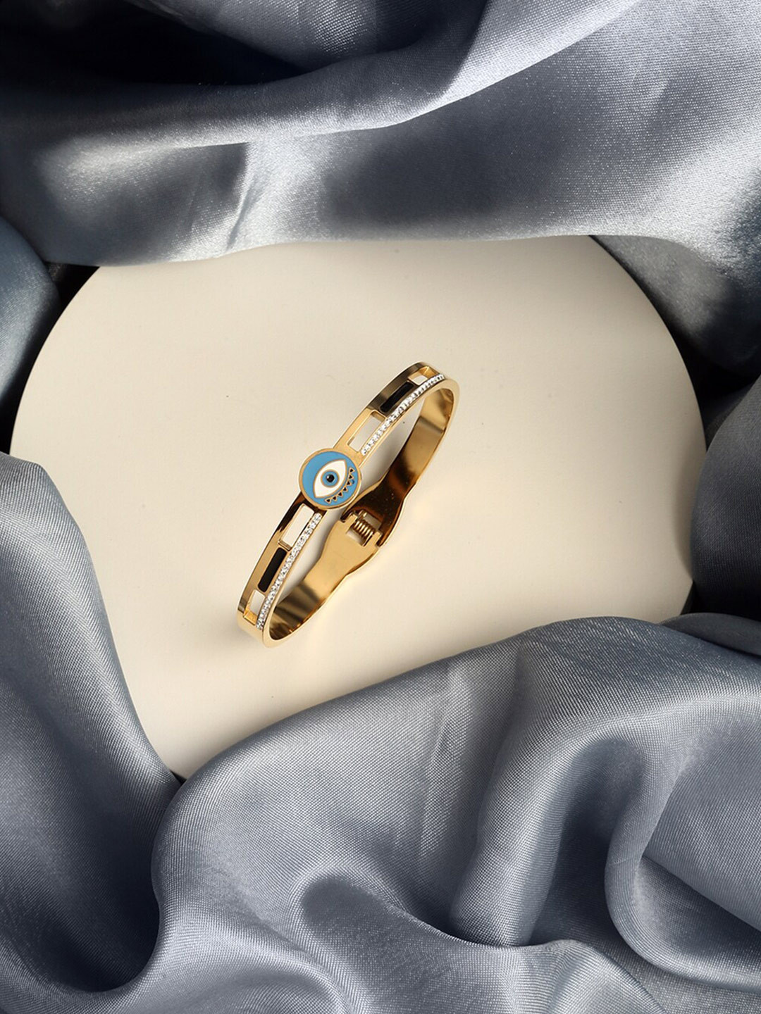 

EL REGALO Kids Gold-Toned & Blue Gold-Plated Bangle-Style Bracelet