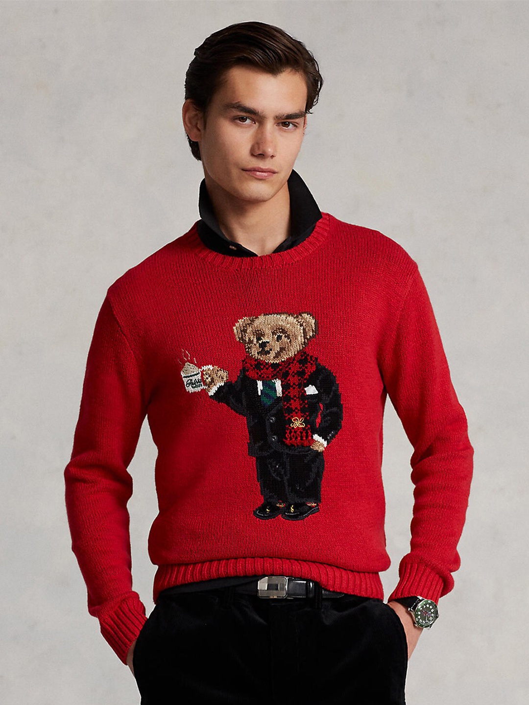 

Polo Ralph Lauren Men Printed Cotton Pullover, Red