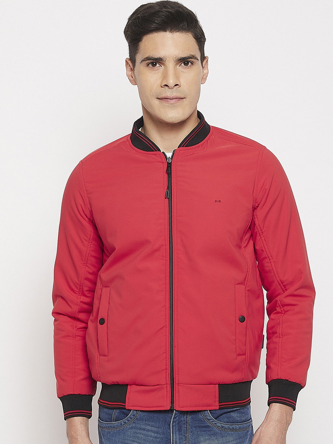 

Okane Men Reversible Bomber Jacket, Red