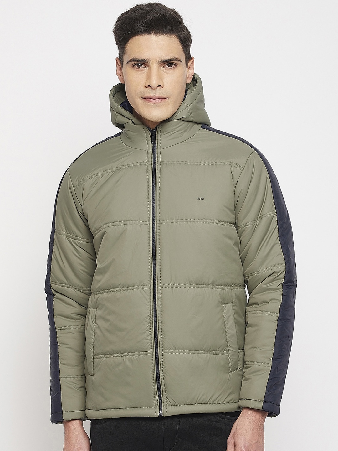 

Okane Men Olive Lightweight Hooded Padded Jacket