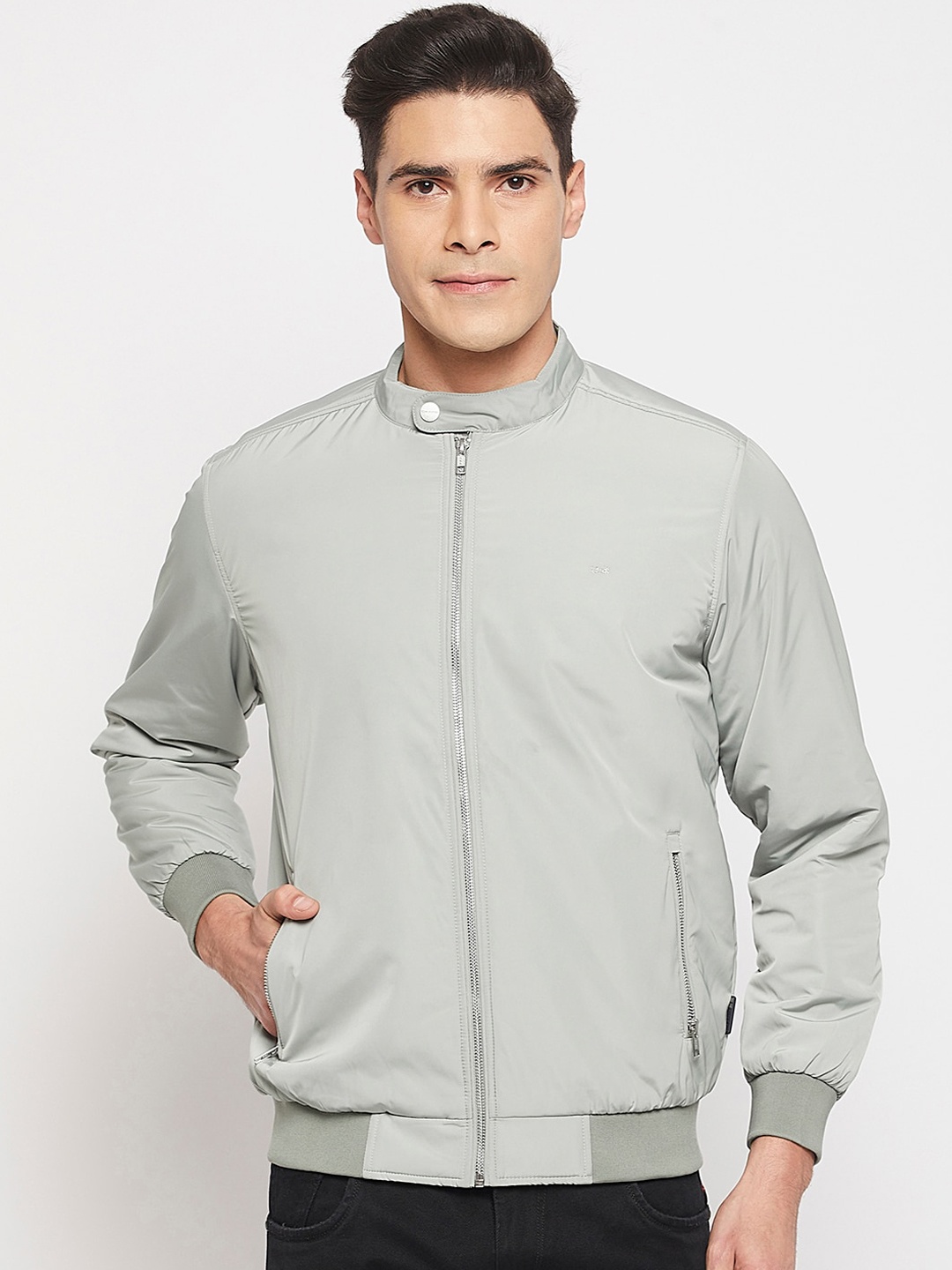 

Okane Men Green Lightweight Bomber Jacket