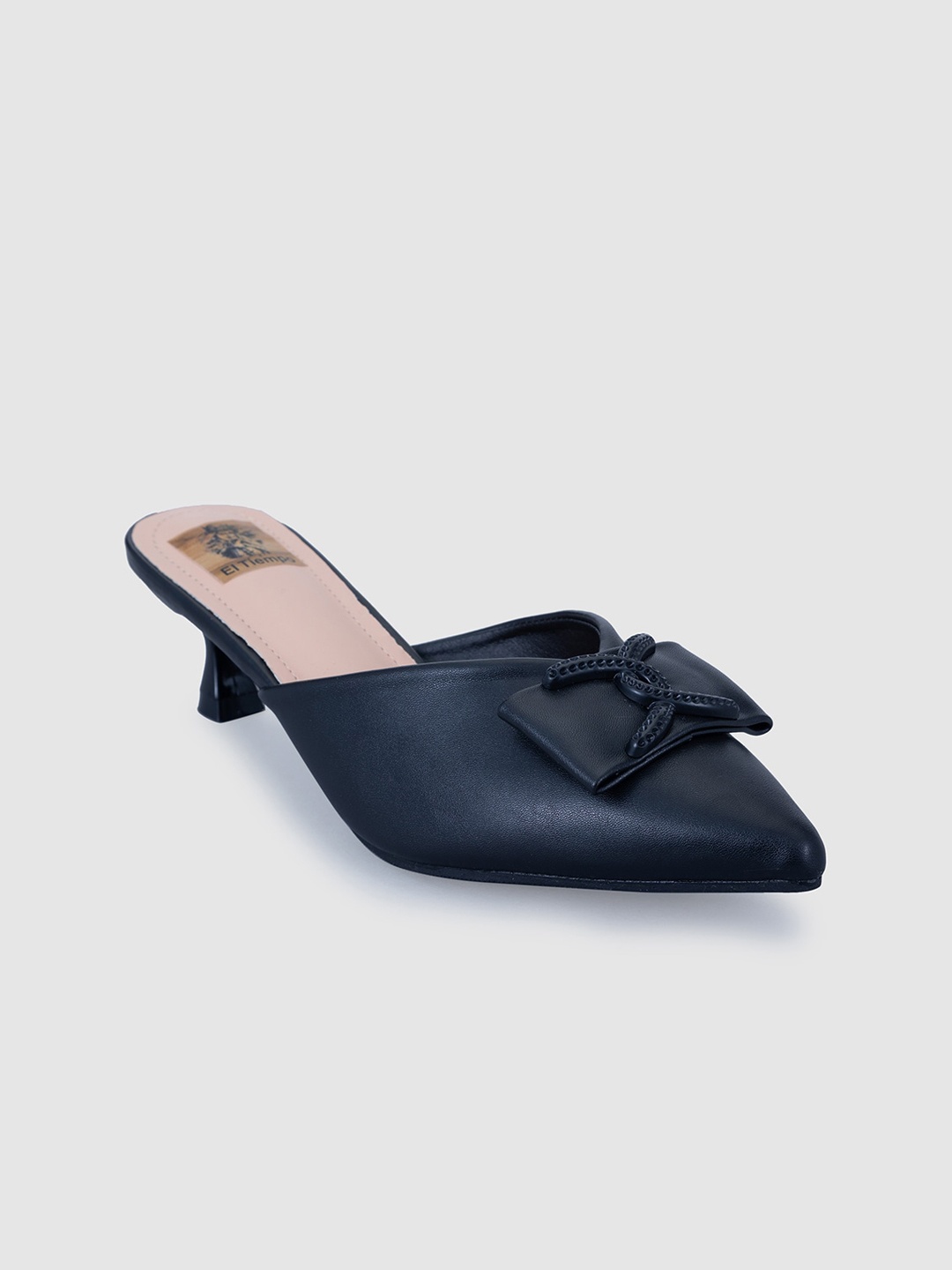 

Sole To Soul Work Kitten Mules with Bows, Black