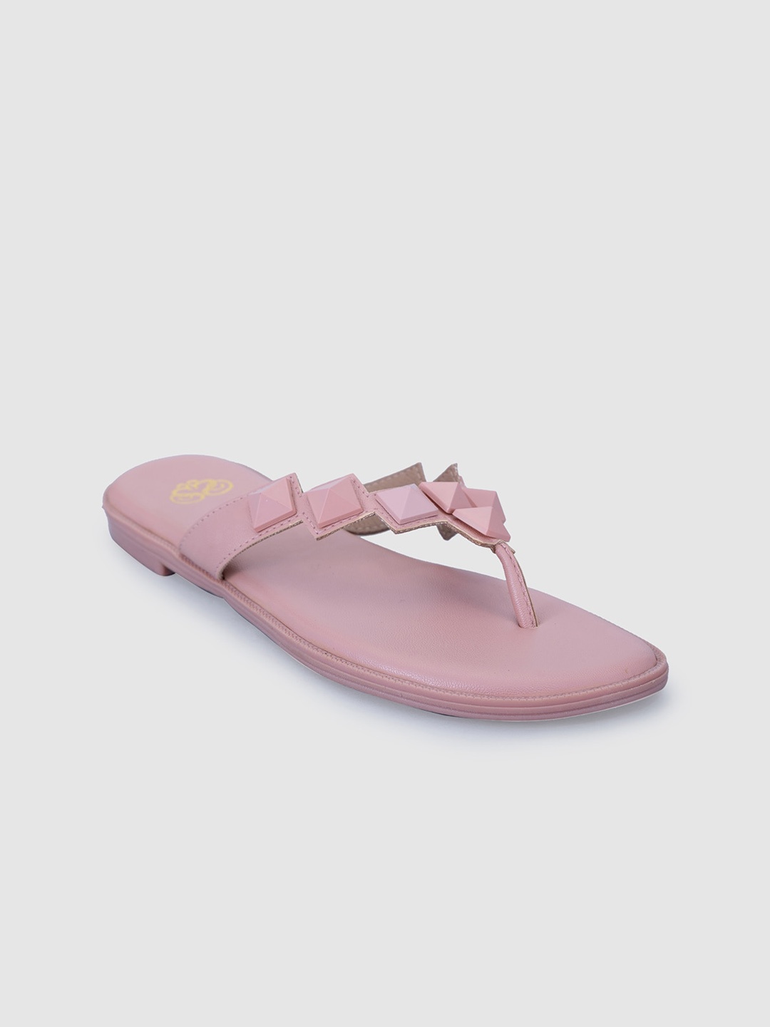 

Sole To Soul Women Embellished T-Strap Flats, Pink