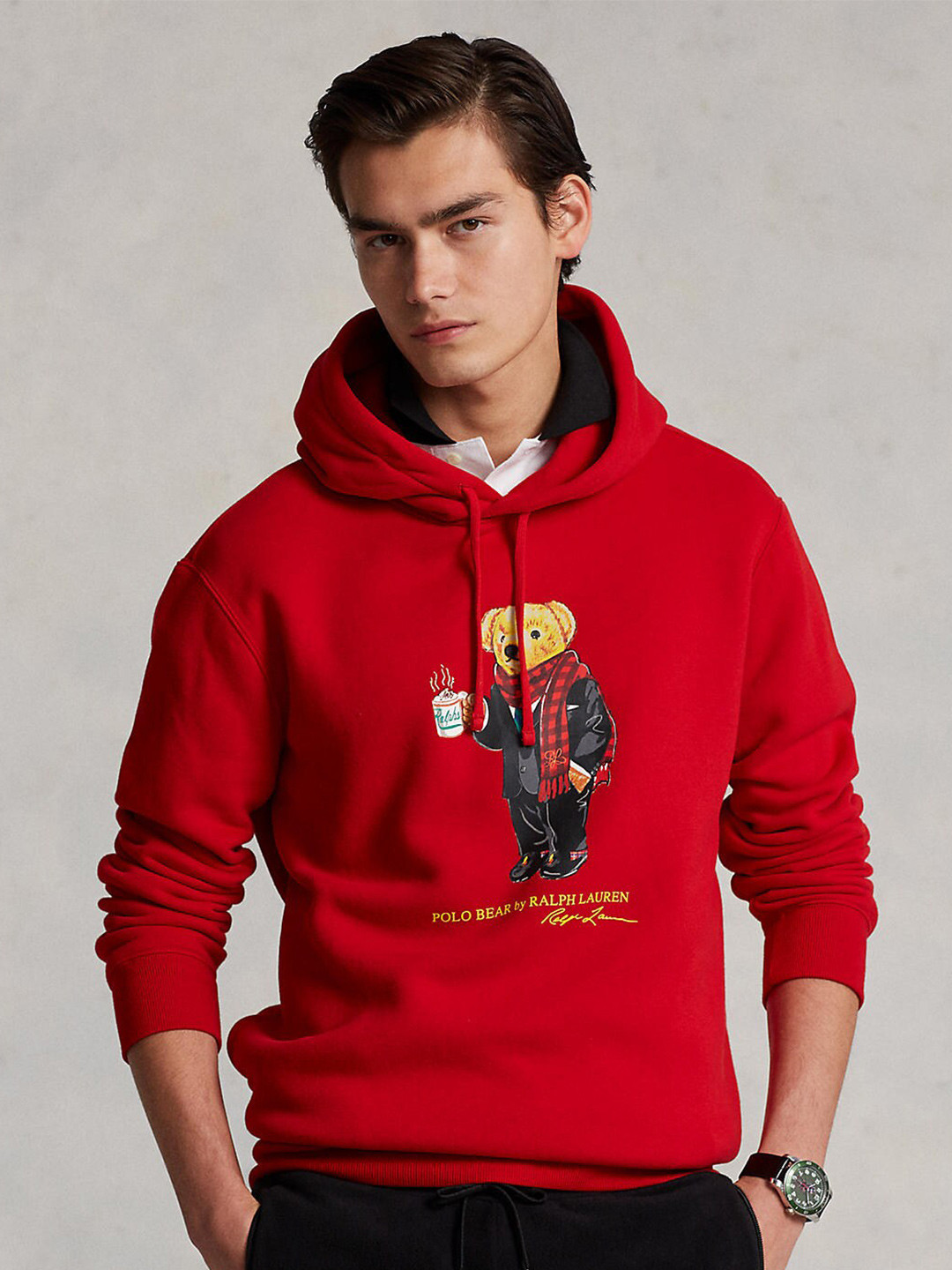 

Polo Ralph Lauren Printed Hooded Cotton Sweatshirt, Red