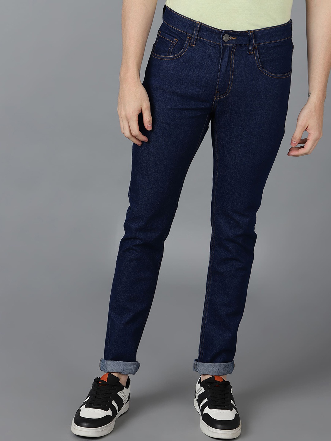 

Urbano Fashion Men Slim Fit Low Distress Stretchable Cotton Jeans, Blue