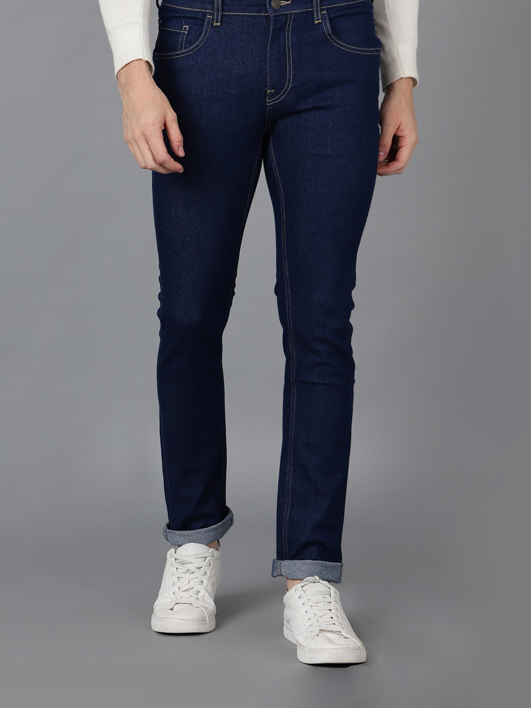 

Urbano Fashion Men Skinny Fit Stretchable Cotton Jeans, Blue