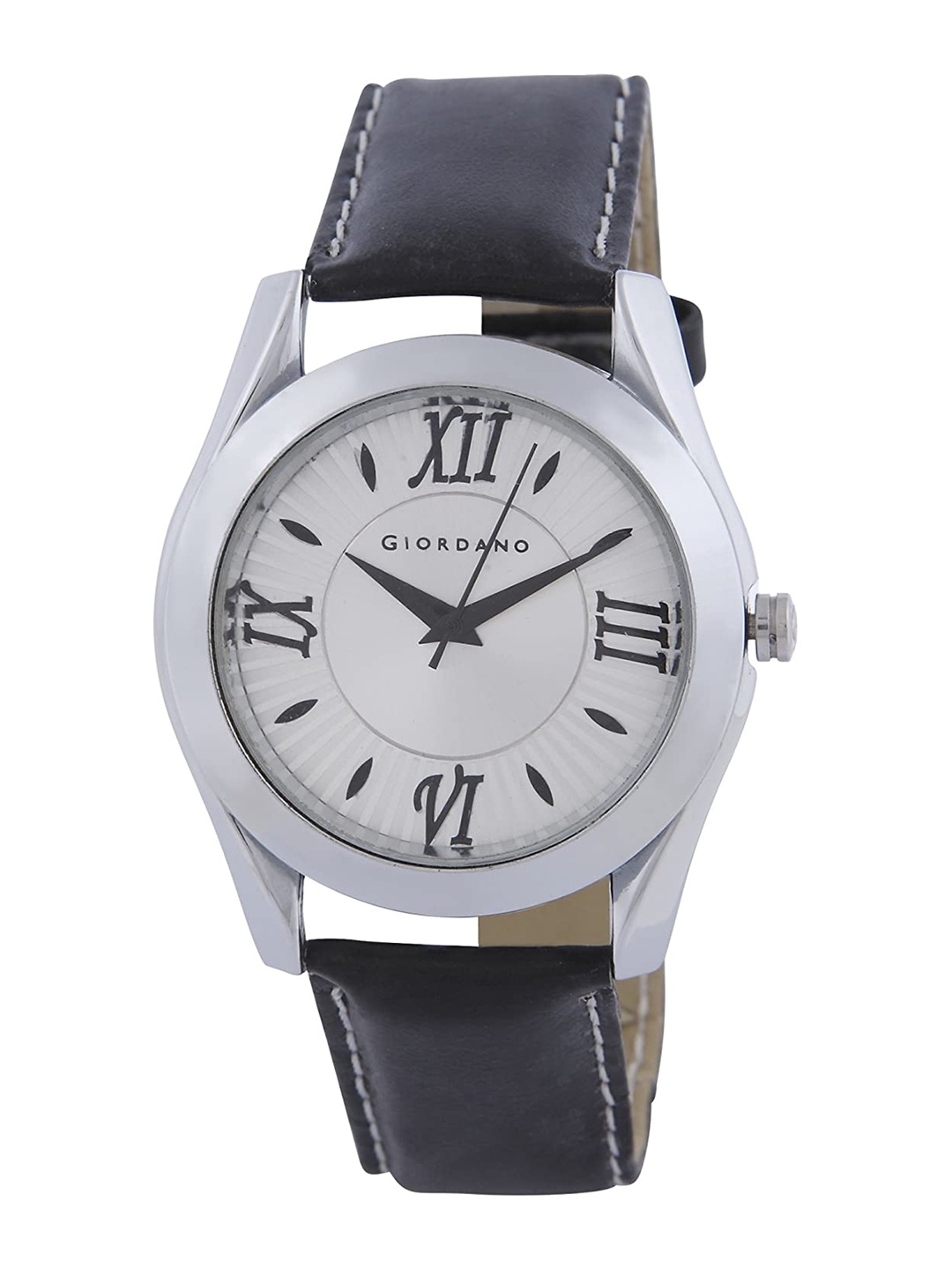 

GIORDANO Leather Straps Analogue Watch, Grey