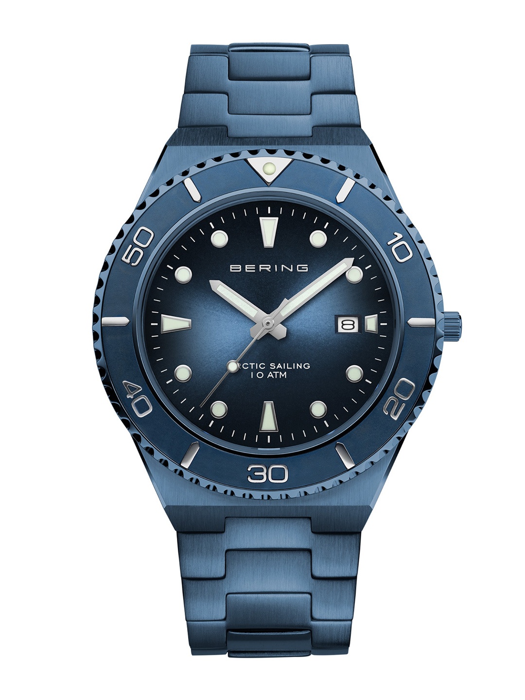 

BERING Men Embellished Dial Stainless Steel Bracelet Style Straps Analogue Watch 18940-797, Blue