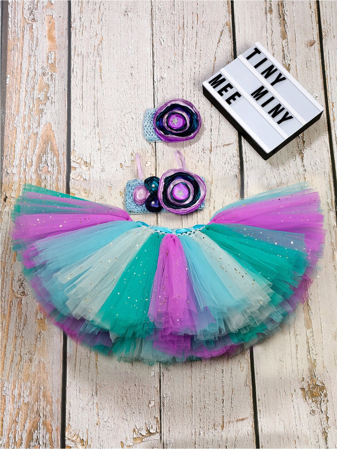 

TINY MINY ME Girls Embellished Top with Skirt, Purple