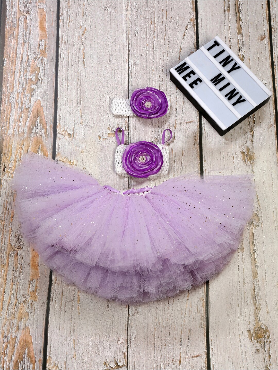 

TINY MINY ME Girls Embellished Top with Skirt, Lavender