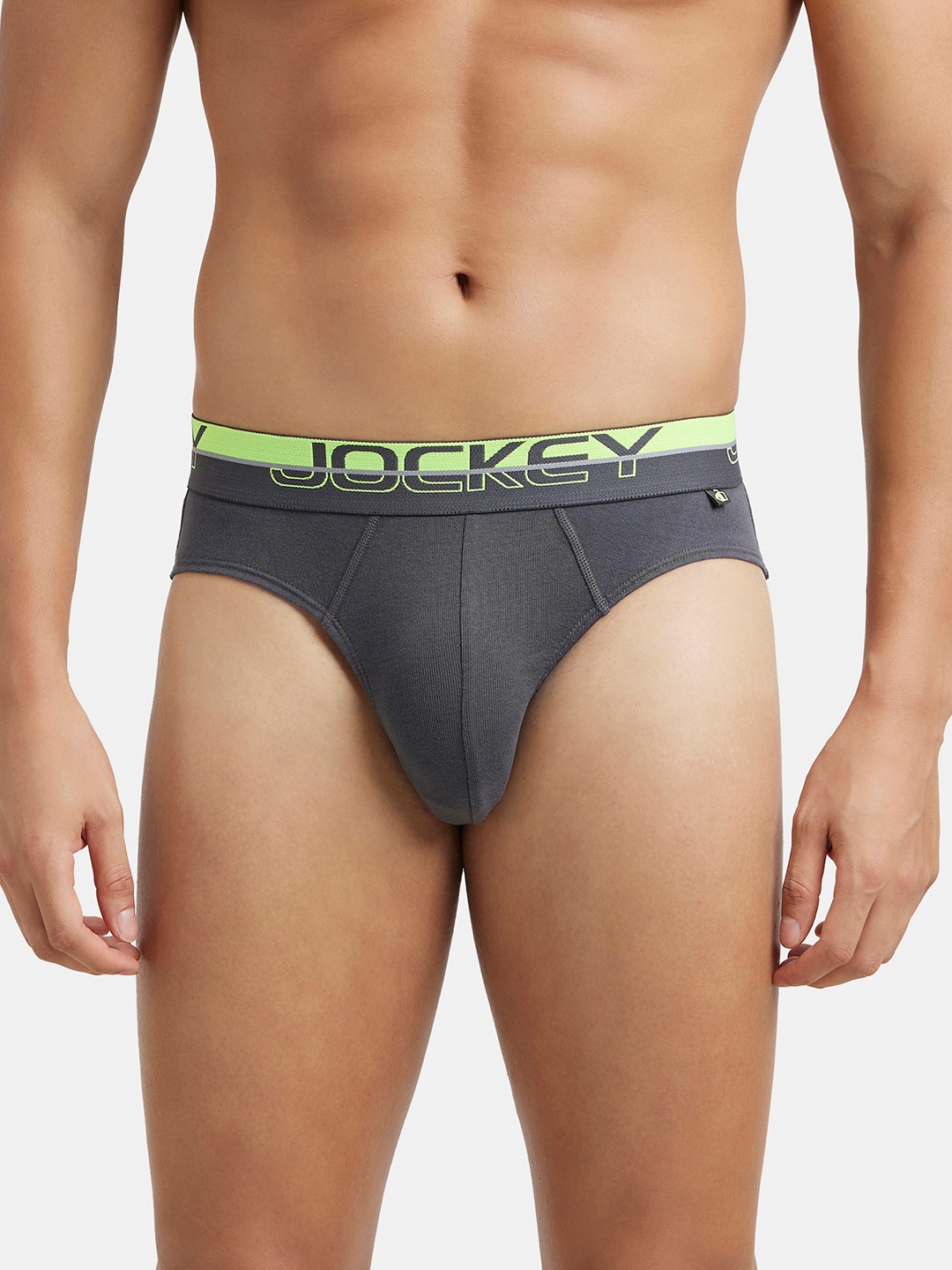 

Jockey Combed Cotton Rib Brief with Ultrasoft Waistband -FP02, Grey