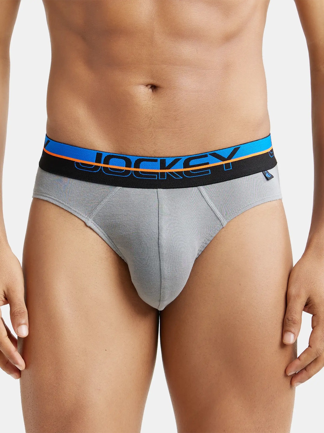 

Jockey Combed Cotton Rib Brief with Ultrasoft Waistband -FP02, Grey