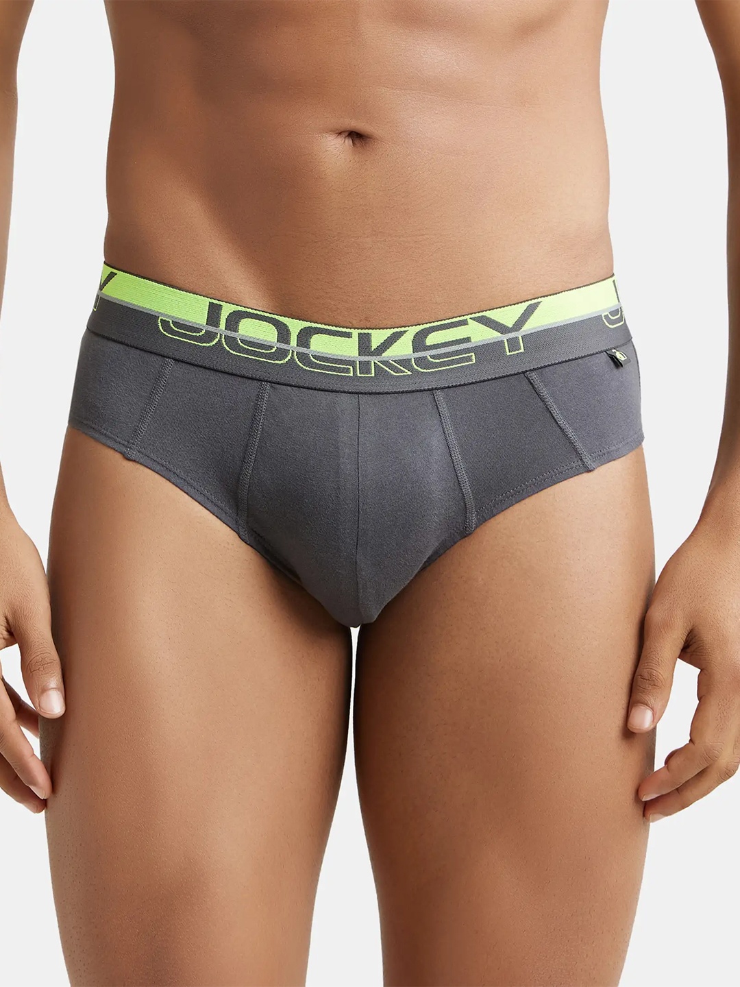 

Jockey Combed Cotton Brief with Ultrasoft Waistband-FP01, Grey