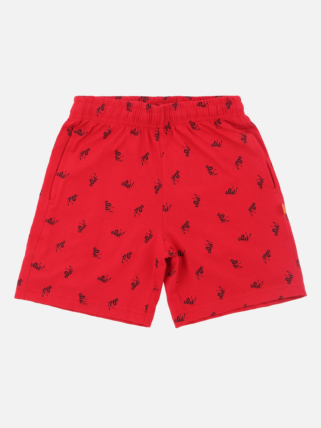 

Bodycare Kids Boys Typography Printed Shorts, Red