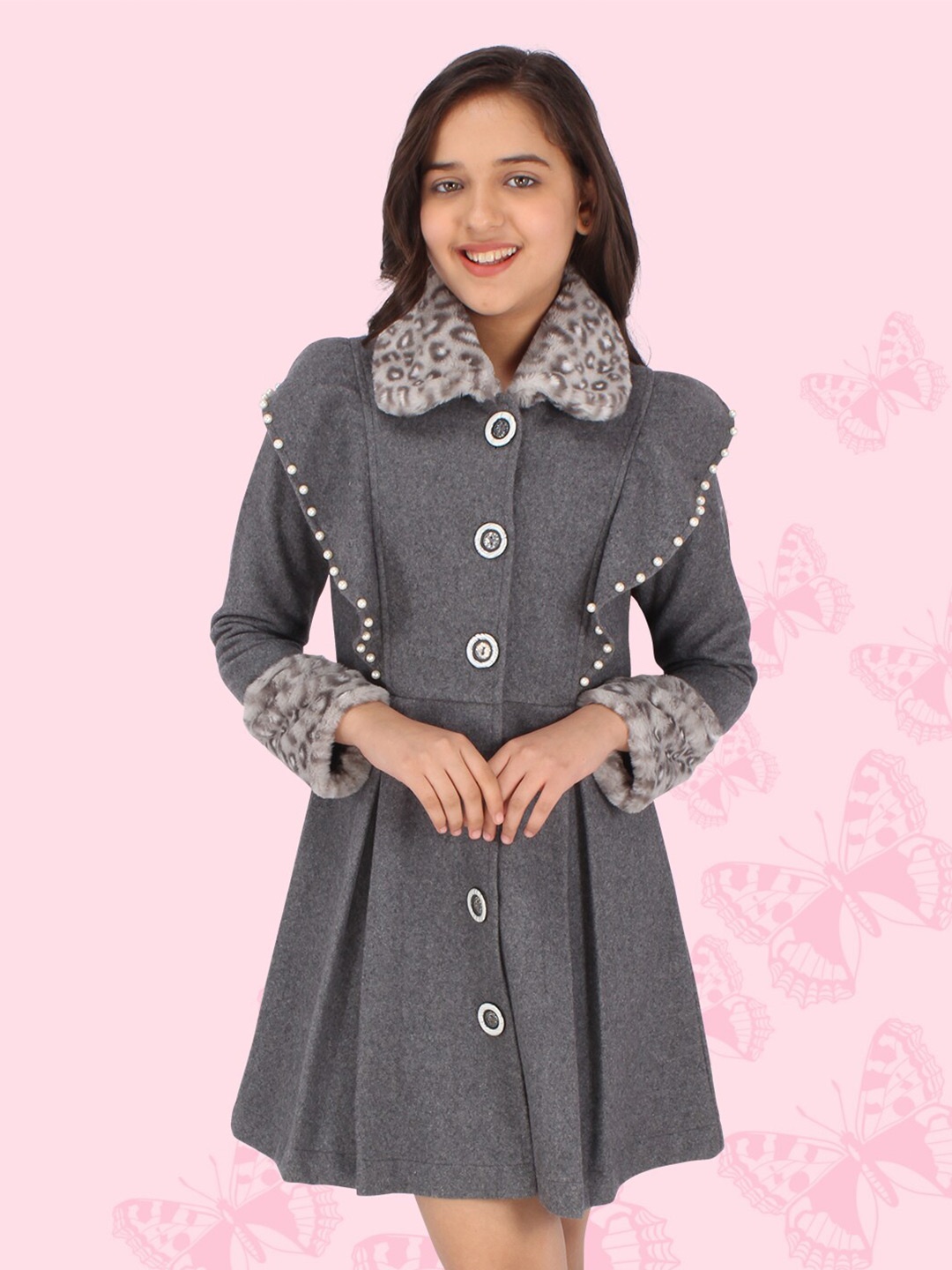 

CUTECUMBER Fit and Flare Dress, Grey