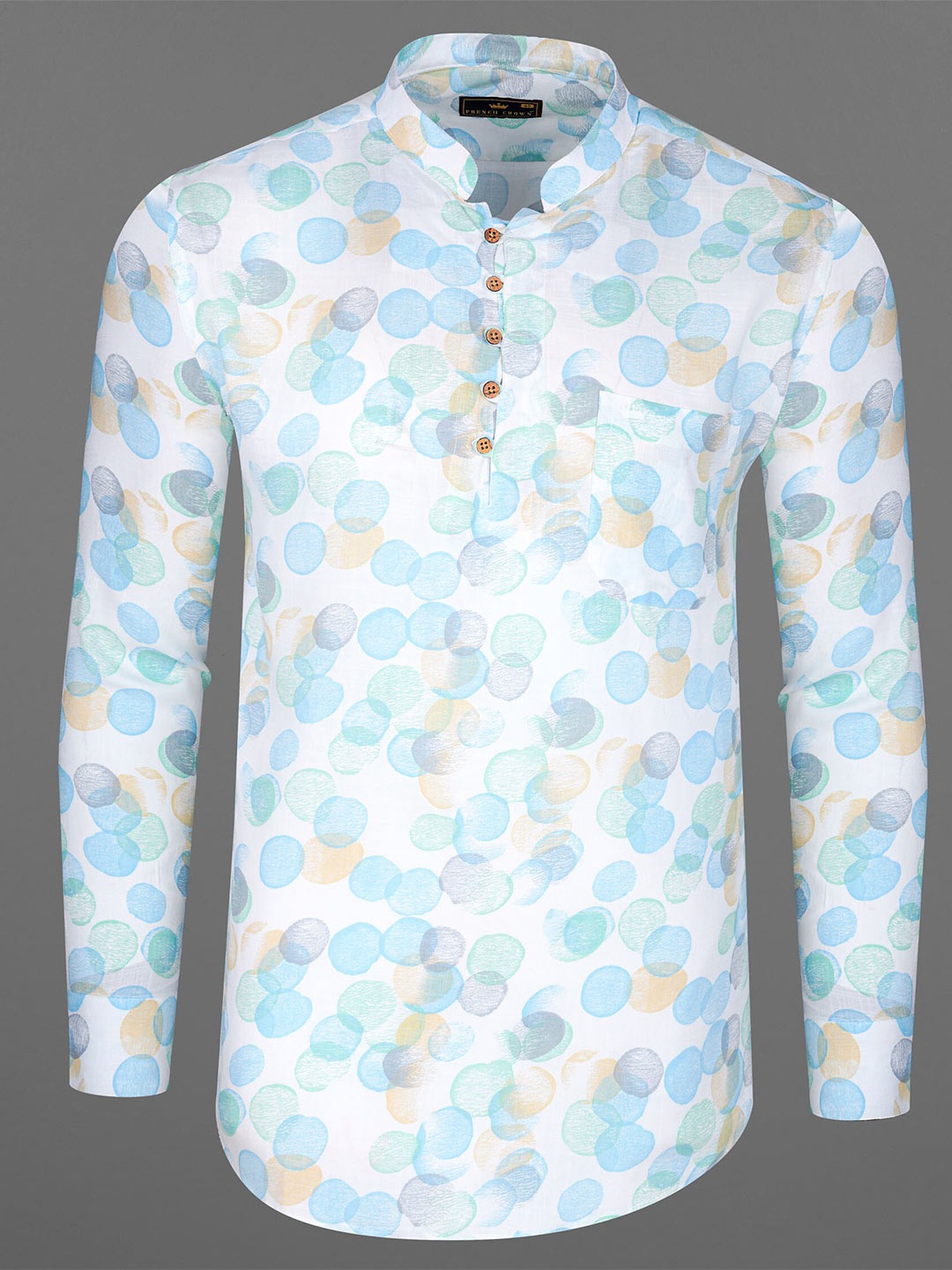 

FRENCH CROWN Men Blue Standard Printed Formal Shirt