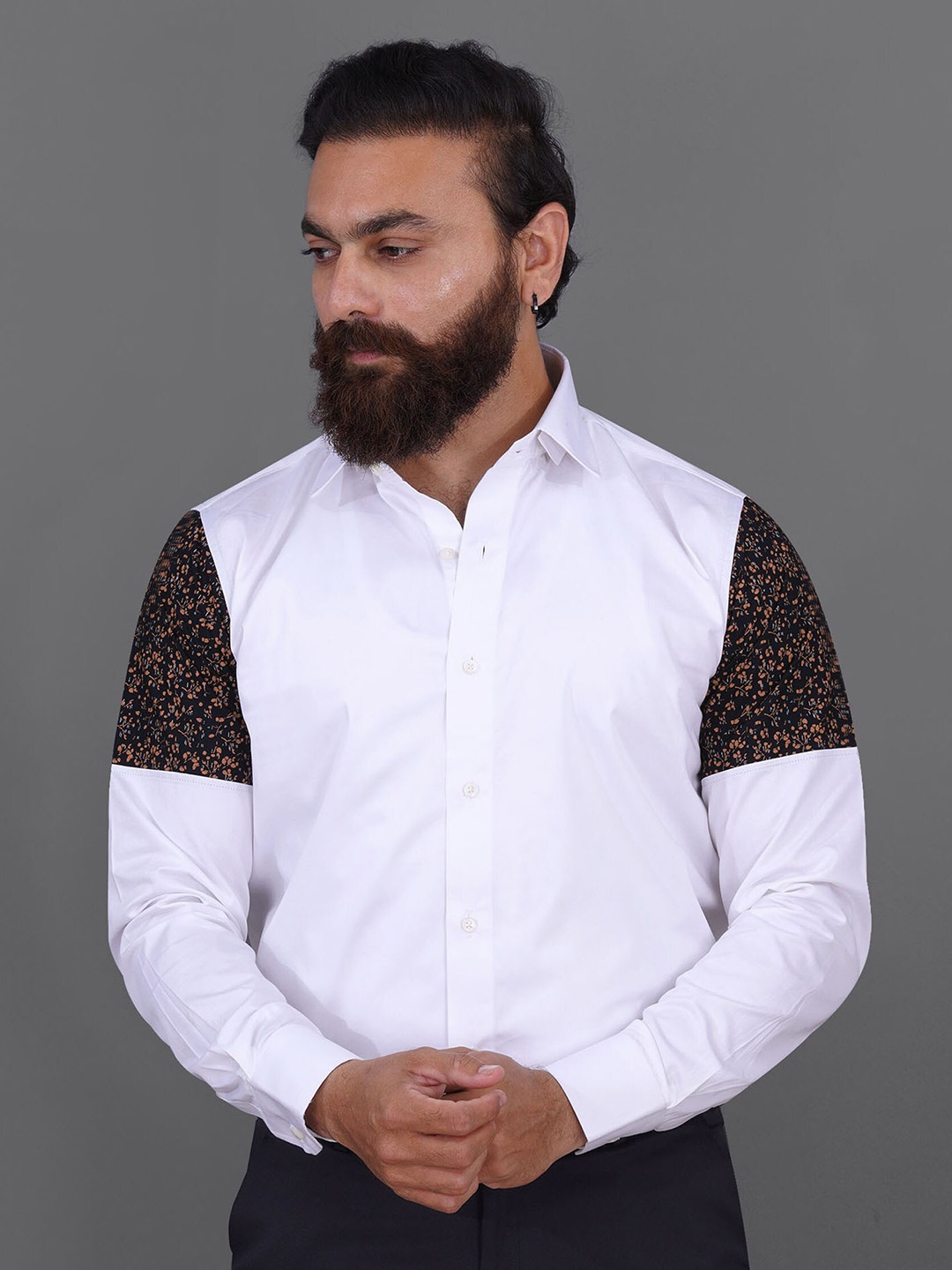 

FRENCH CROWN Men Standard Casual Cotton Shirt, White