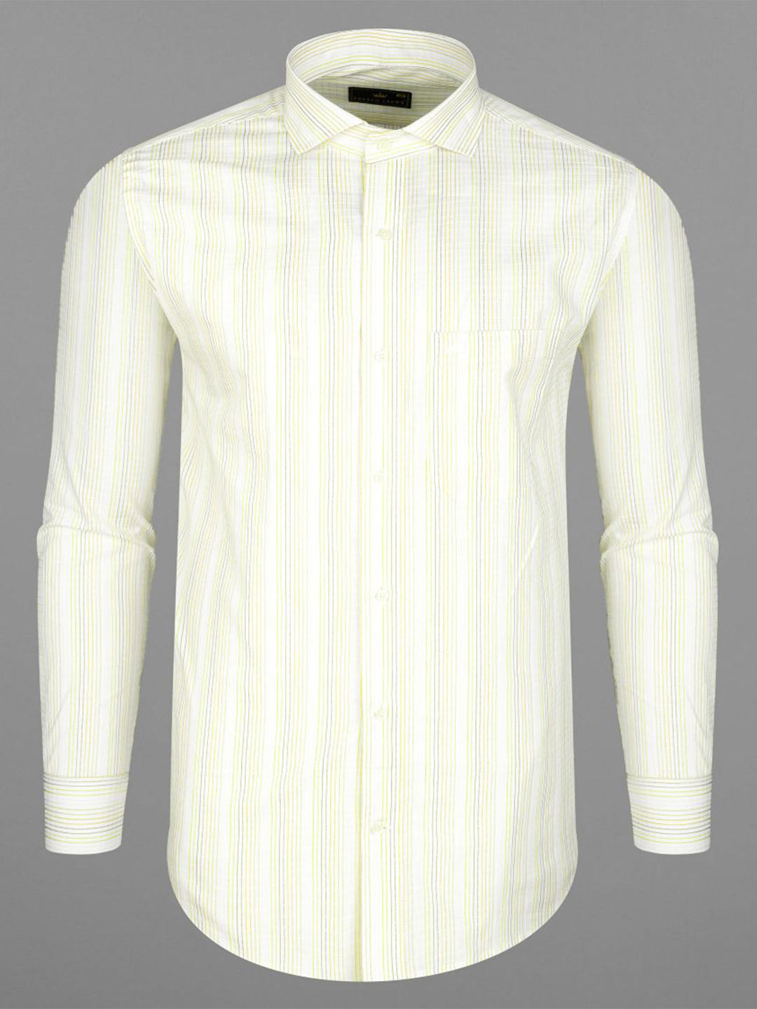 

FRENCH CROWN Men Striped Cotton Standard Casual Shirt, White