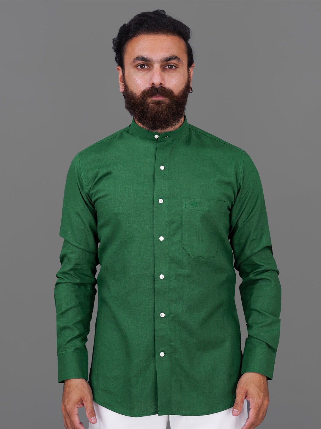 

FRENCH CROWN Men Standard Cotton Casual Shirt, Green