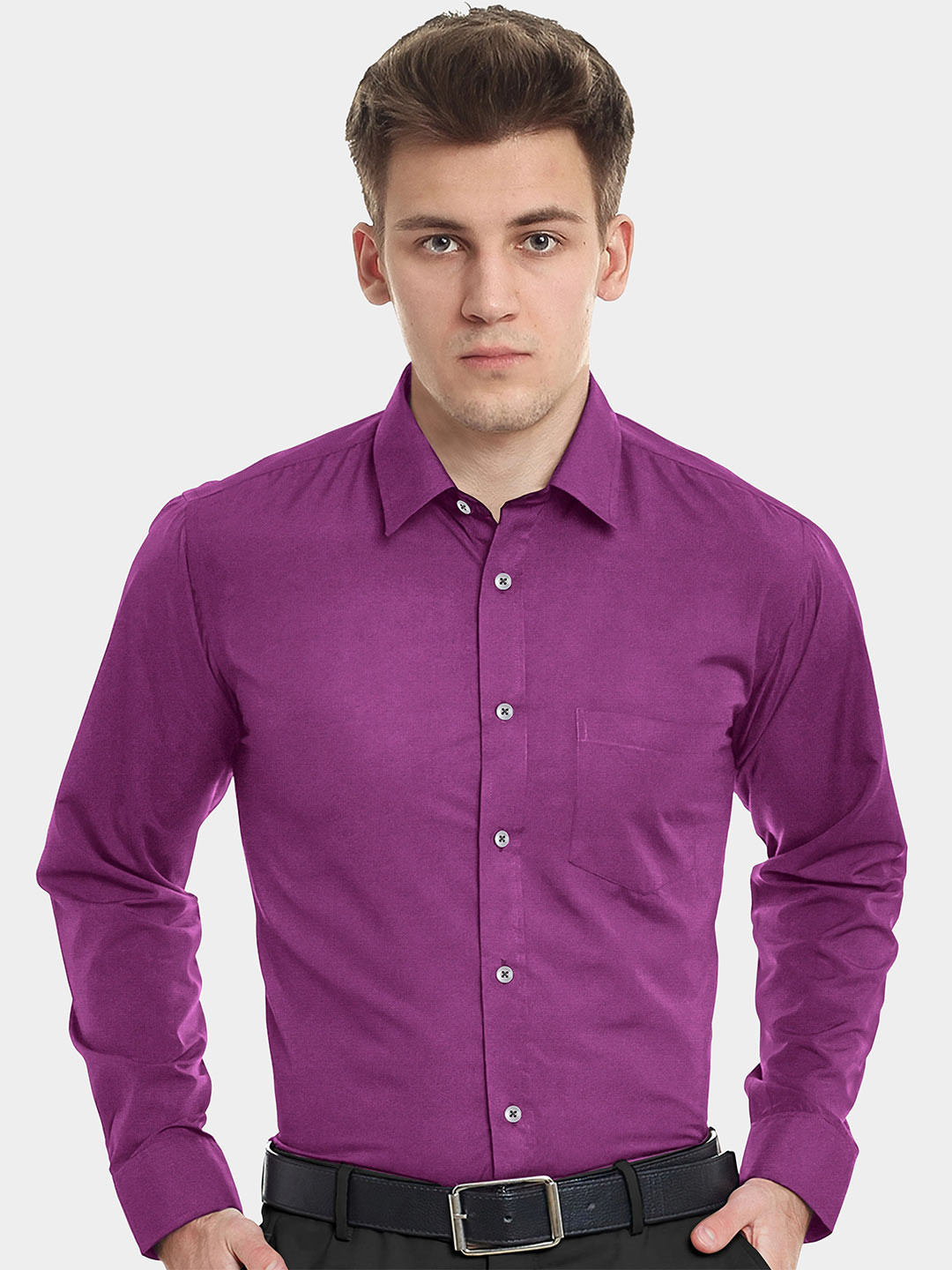 

FRENCH CROWN Men Purple Standard Formal Shirt