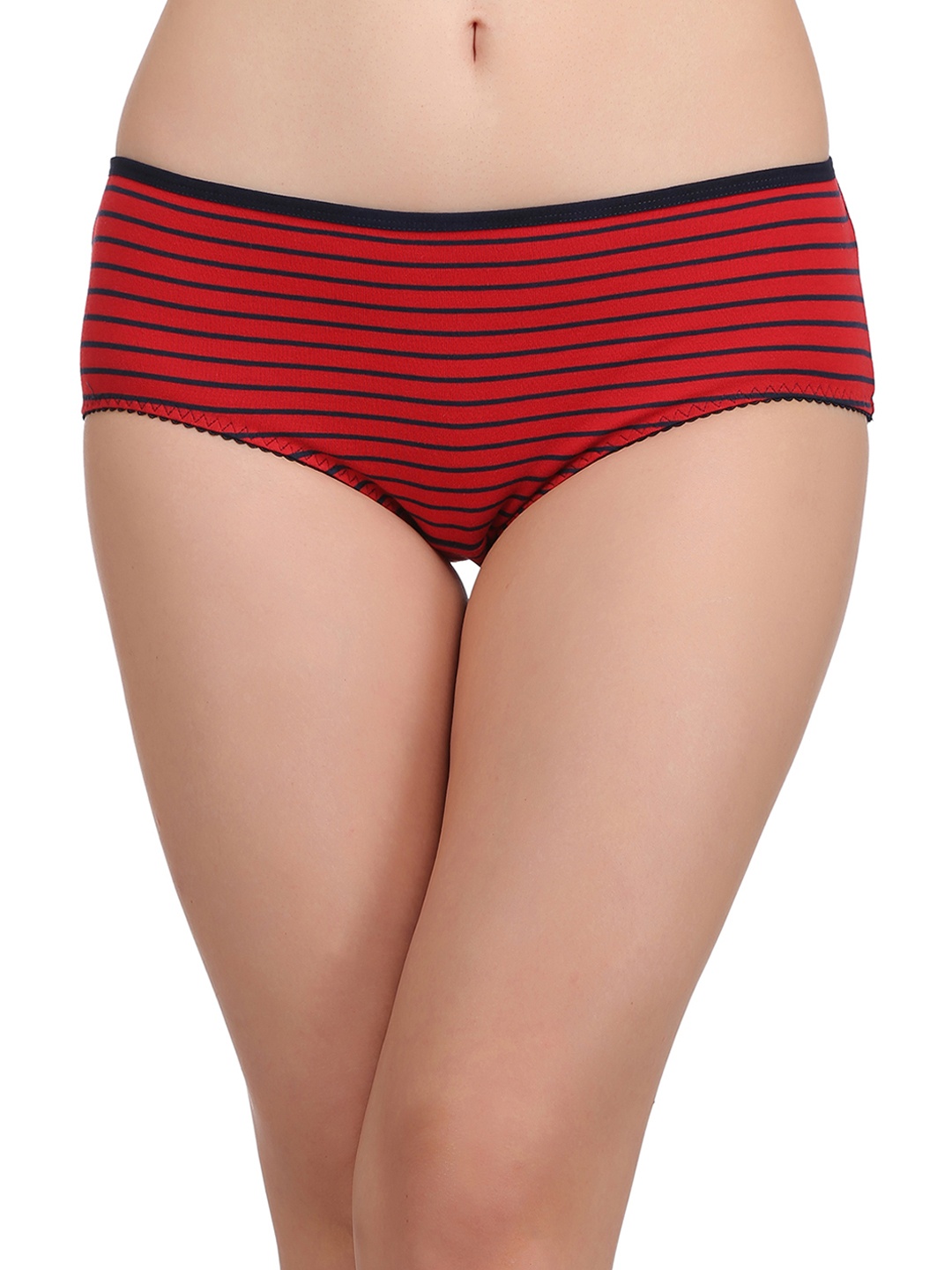 

Clovia Women Red Striped Hipster Briefs PN1689P04