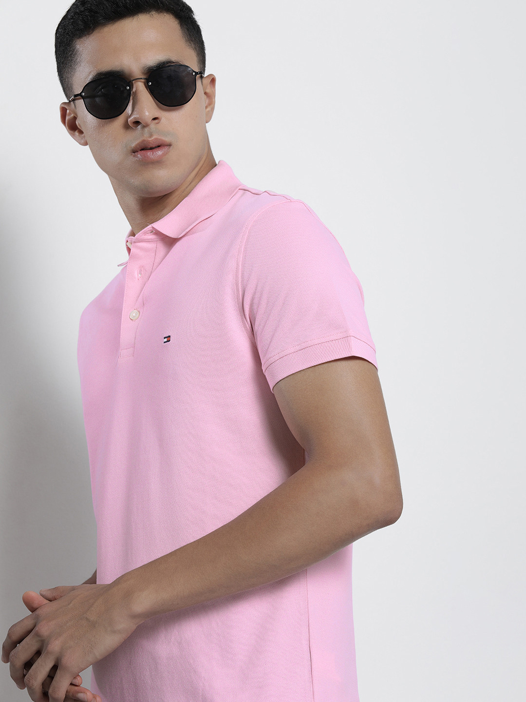 

Tommy Hilfiger Men Polo Collar Slim Fit T-shirt, Pink