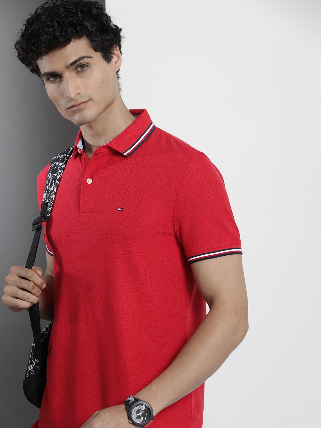 

Tommy Hilfiger Men Polo Collar T-shirt, Red