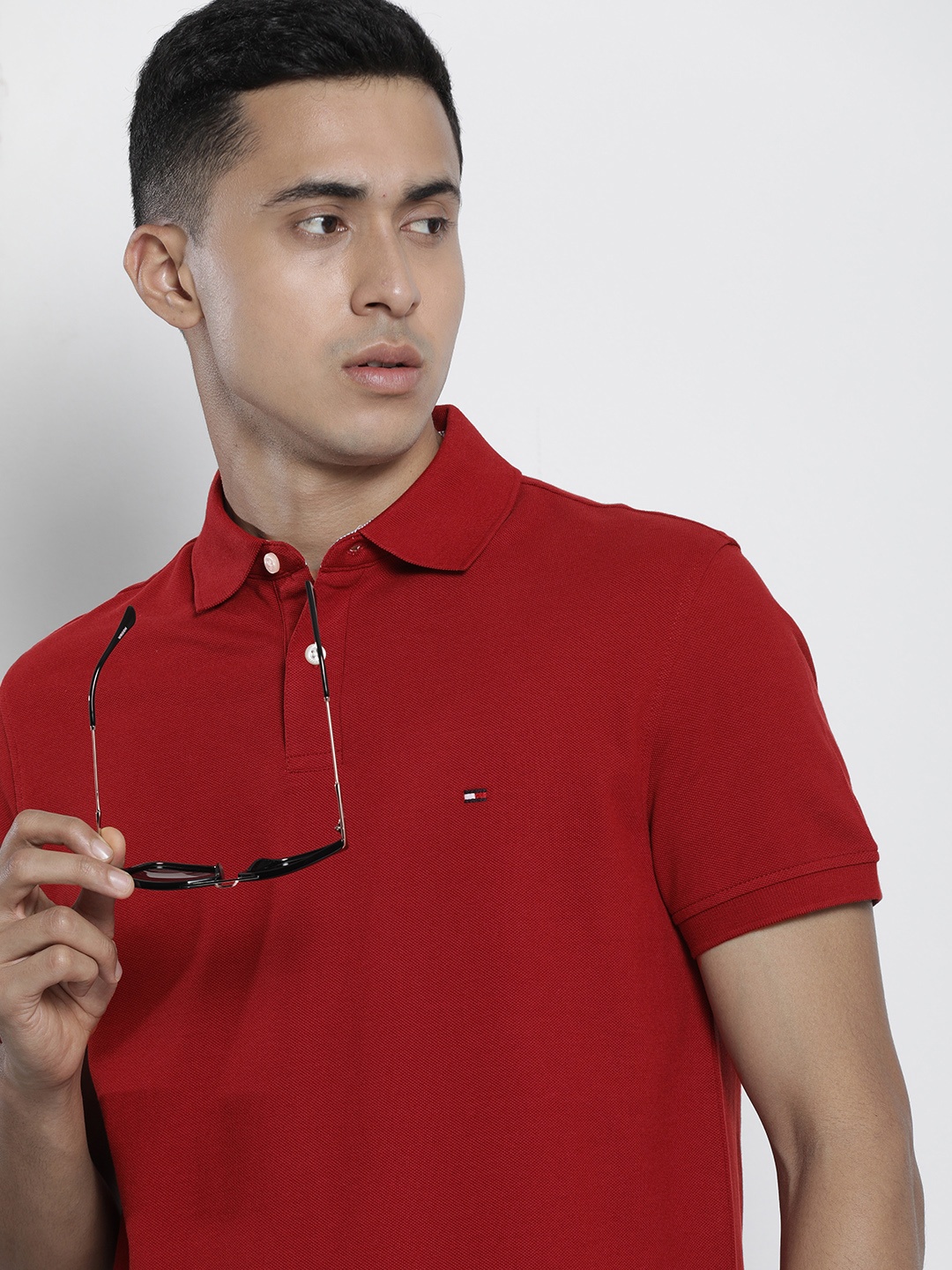 

Tommy Hilfiger Men Solid Polo Collar T-shirt, Red