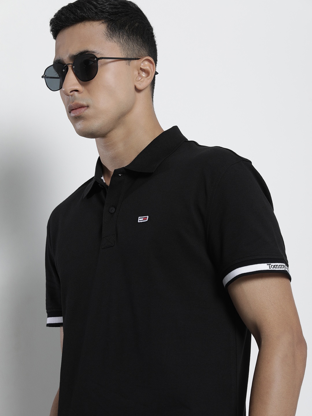 

Tommy Hilfiger Men Polo Collar Sustainable T-shirt, Black