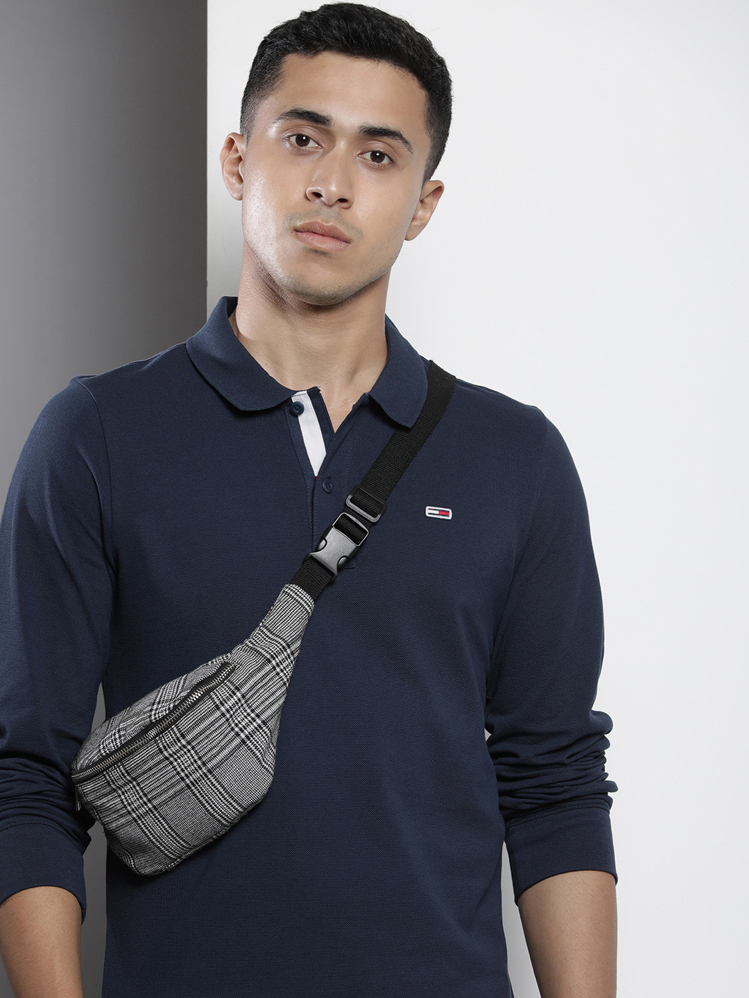 

Tommy Hilfiger Men Sustainable Pure Cotton Polo Collar T-shirt, Navy blue