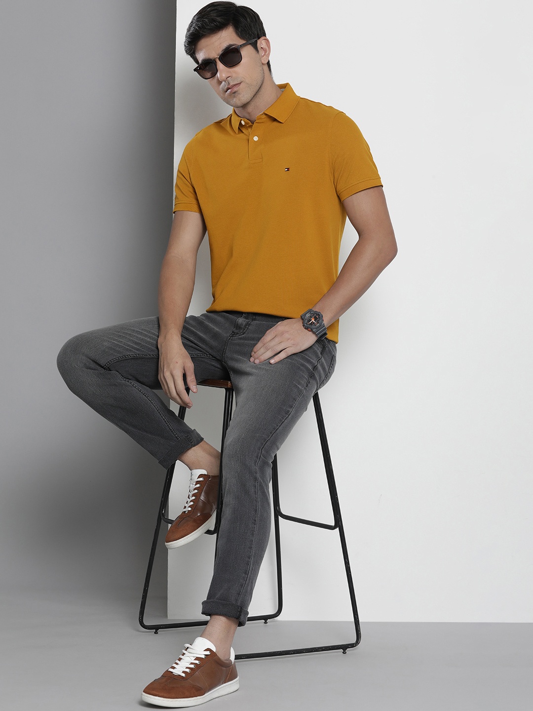 

Tommy Hilfiger Men Polo Collar T-shirt, Mustard