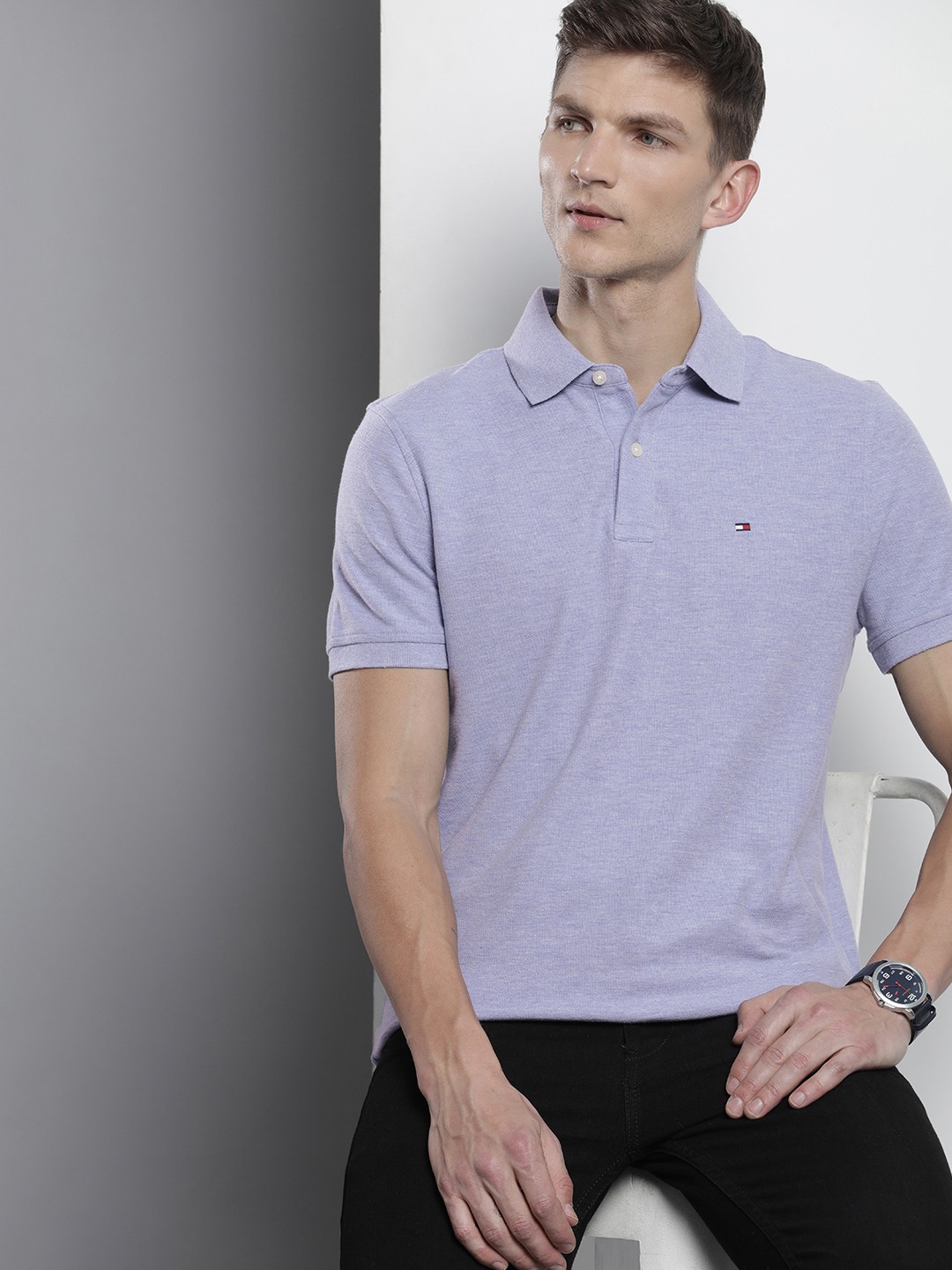 

Tommy Hilfiger Polo Collar T-shirt, Lavender