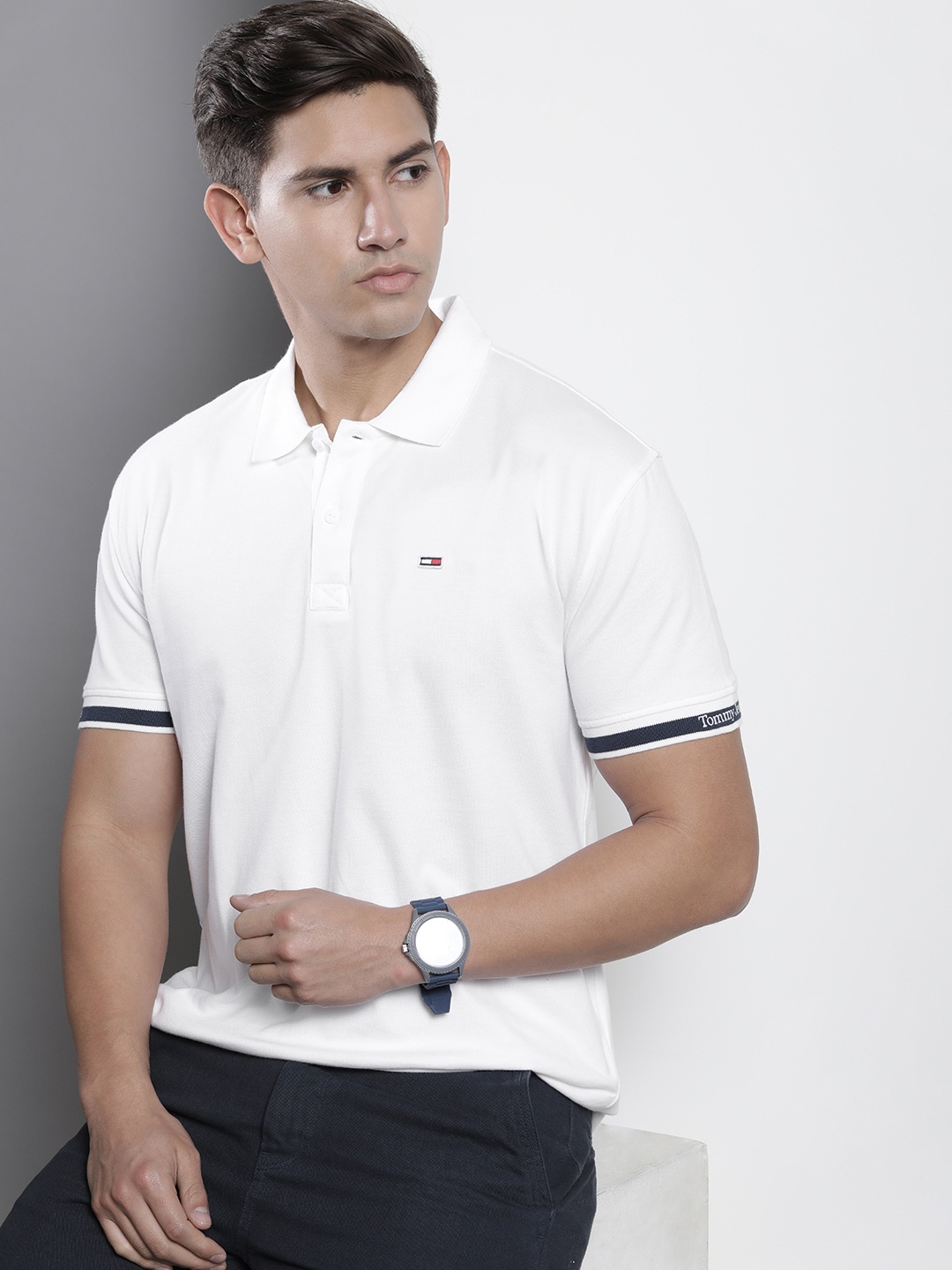 

Tommy Hilfiger Men Sustainable Polo Collar Solid T-shirt, White