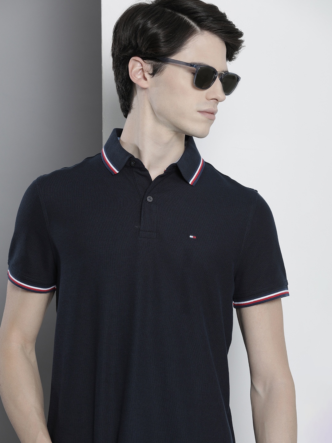 

Tommy Hilfiger Men Polo Collar T-shirt, Navy blue