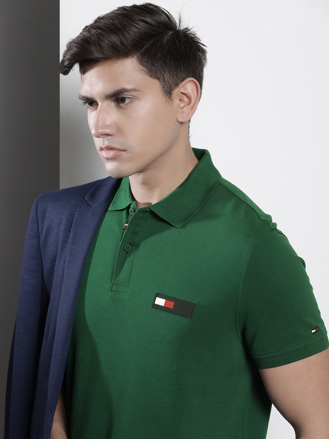 

Tommy Hilfiger Men Polo Collar Pure Cotton Sustainable T-shirt, Green