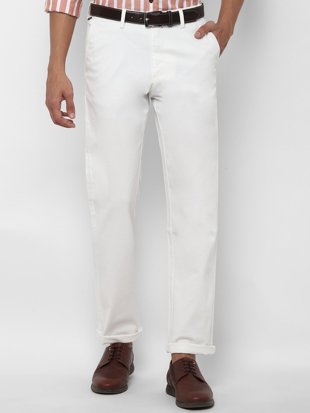 

Allen Solly Men Mid-Rise Regular Fit Trousers, White