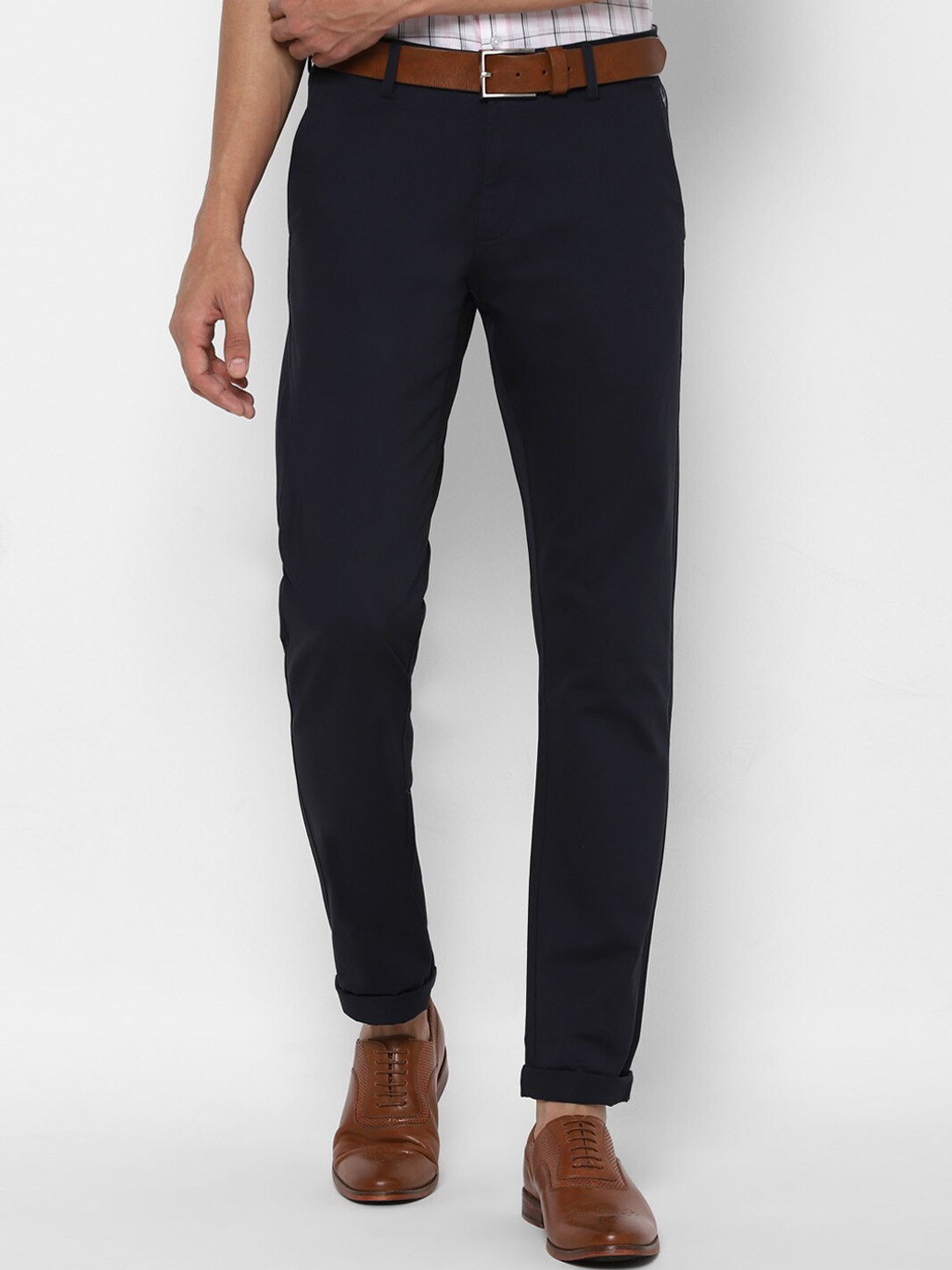 

Allen Solly Men Slim Fit Trousers, Navy blue