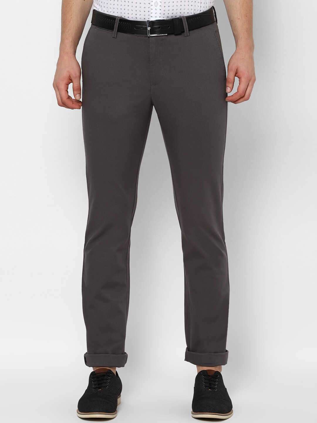 

Allen Solly Men Cotton Solid Trousers, Grey