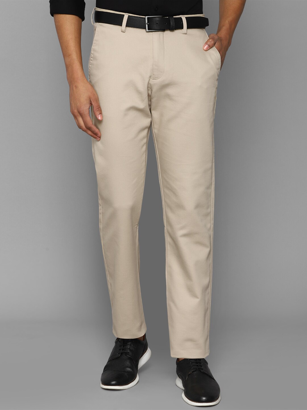 

Allen Solly Men Mid-Rise Regular Fit Trousers, Beige