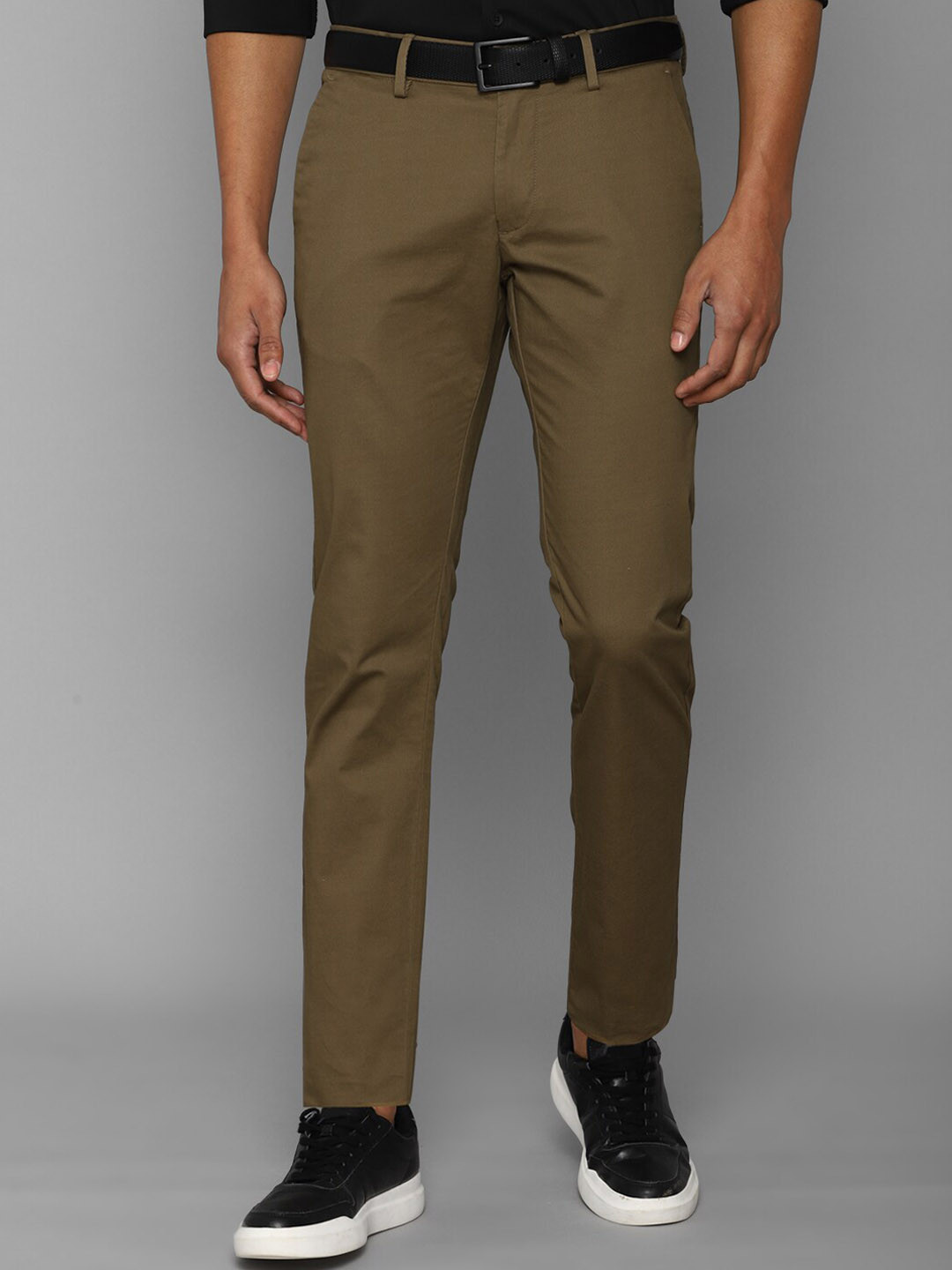 

Allen Solly Men Slim Fit Trousers, Coffee brown