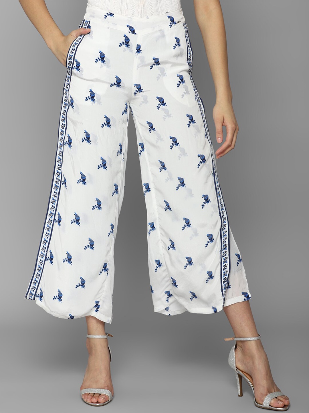 

Allen Solly Woman Women Printed Trousers, White