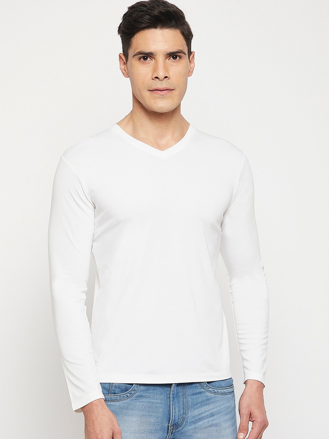 

Octave Men V-Neck Pure Cotton T-shirt, White
